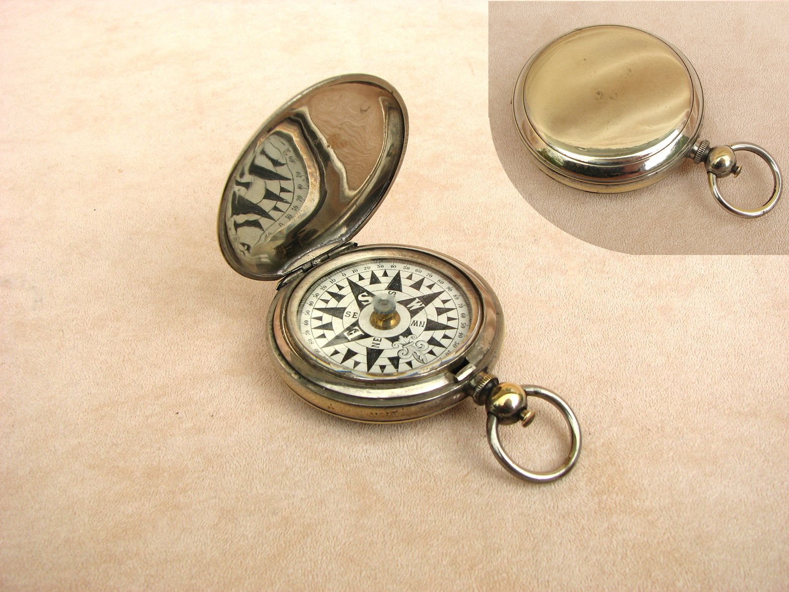 Late 19th Century large Hunter Cased pocket dial compass